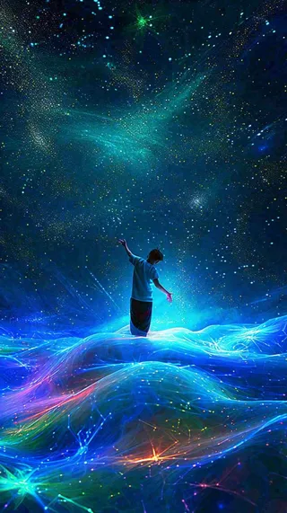 夜晚天空科幻绚丽星空