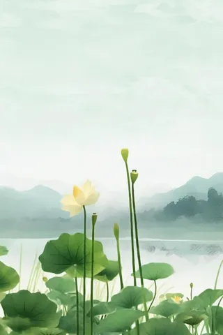 简约水墨绿色国风背景