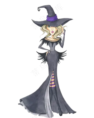 万圣节节日卡通人物素材时尚女孩