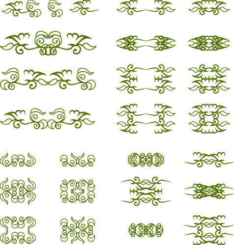 欧式复古线条边框花纹AI矢量LOGO角框花边分割线设计PSD卡片素材