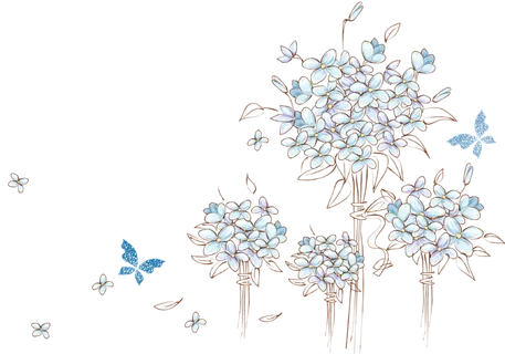 中国风国画水墨花卉素材