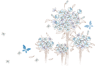 中国风国画水墨花卉素材