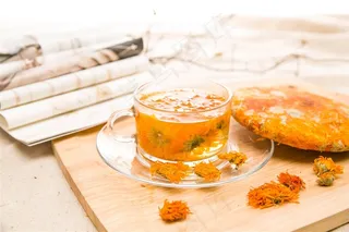 金盏菊茶饼茶水摄影