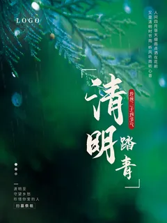 创意清爽传统节日清明节海报