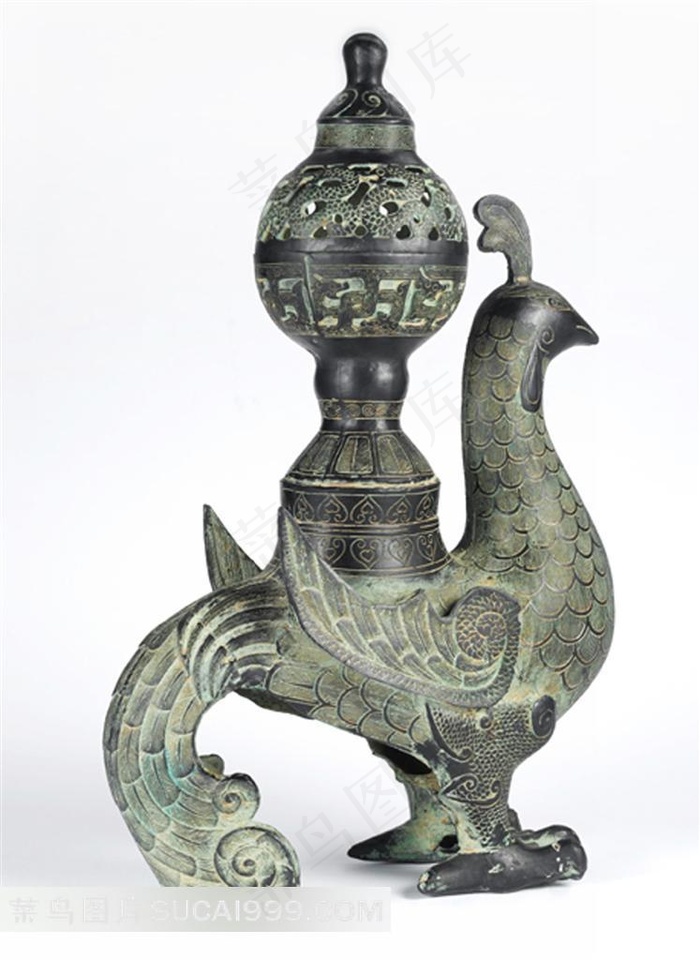 精美的鸟形香炉素材