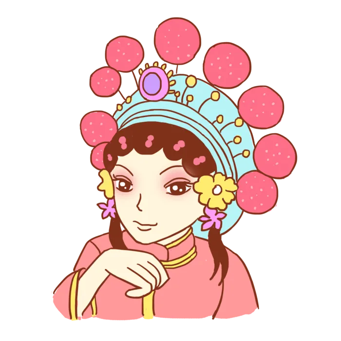 卡通京剧戏剧人物脸谱插画PNG图片 国潮中国风Q版戏剧人物PS素材