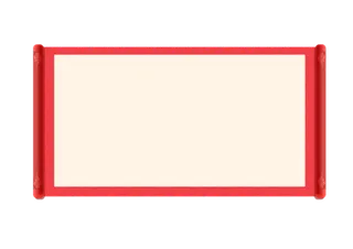 红色空白书卷免抠