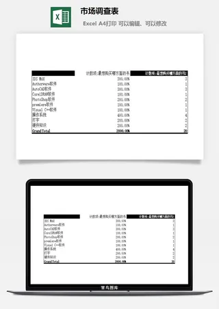 市场调查表excel模板