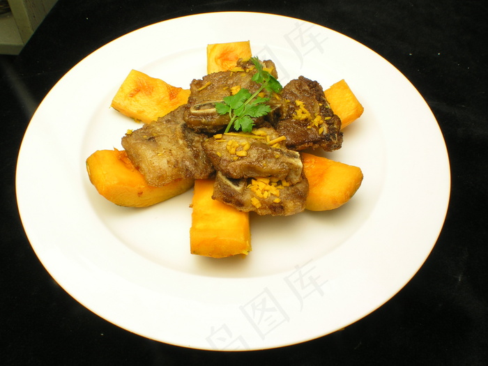 家常菜|美食|菜谱|菜单|0674南瓜汁焗牛仔骨