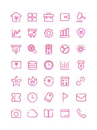 彩色icon手机线性小图标UI素材AI矢量图psd设计源文件app菜单分类