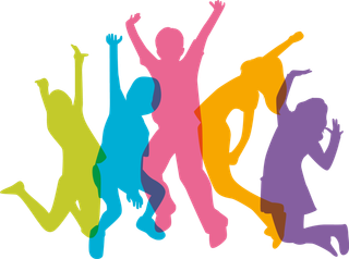 跳跃人物剪影少儿兴趣班