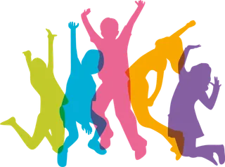 跳跃人物剪影少儿兴趣班