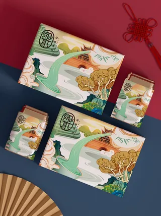 国风高档茶叶包装盒袋罐瓶LOGO标贴展示VI智能贴图样机PSD素材