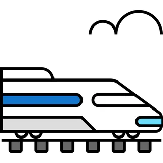 彩色火车头简笔画图标