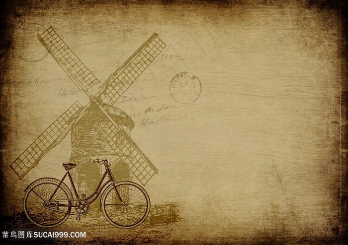 棕色复古风车背景