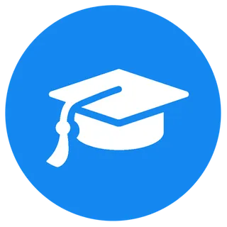 蓝色圆形卡通博士帽少儿兴趣班