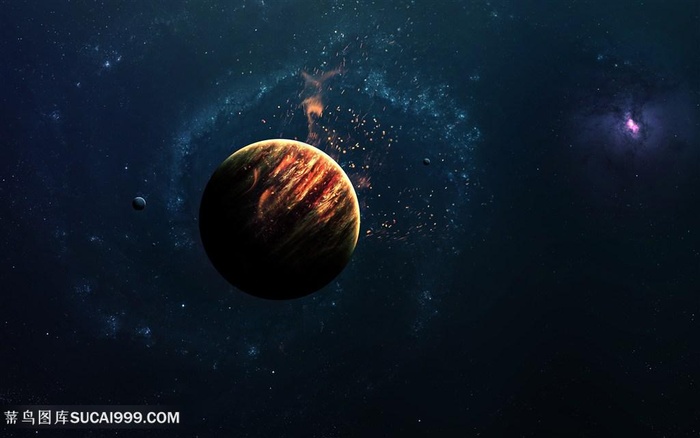 遥远太空红色星球图片