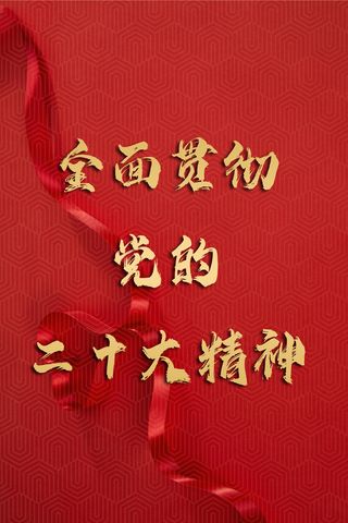 全面贯彻党的二十大精神金色荣誉证书上首苍穹书法体