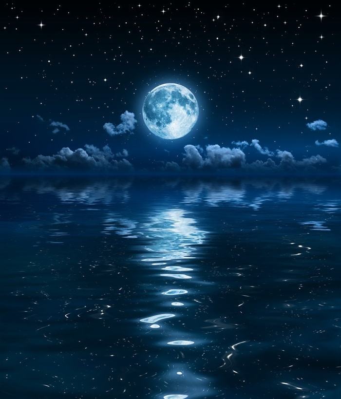 静夜月亮摄影图片
