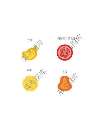 芒果，西红柿，凤梨，木瓜-简图