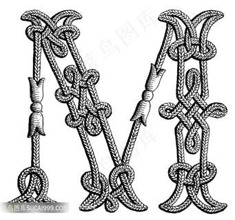 时尚花纹字母M