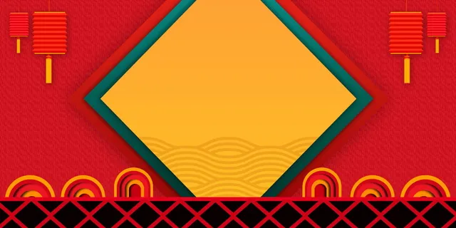 2022虎年新年春节卡通模板喜庆节日背景