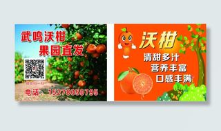 沃柑名片设计源文件cdr卡片模版