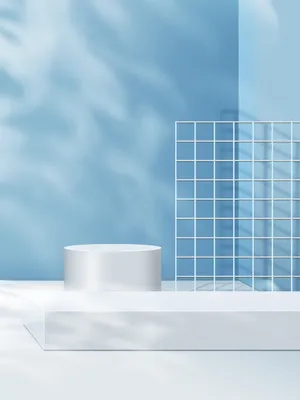 白色蓝色立体空间光影清新大气高清背景