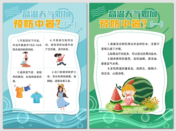 高温天气如何预防中暑海报psd模版下载
