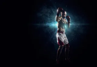 打拳击的人物图片