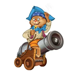 可爱的卡通海盗动物