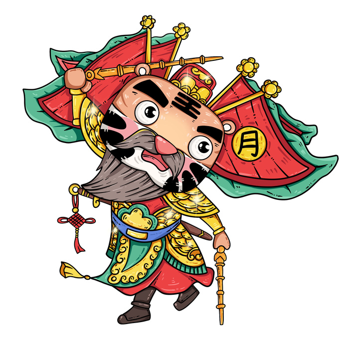 中国风2022虎年元旦新年卡通老虎形象装饰元素插画ps素材