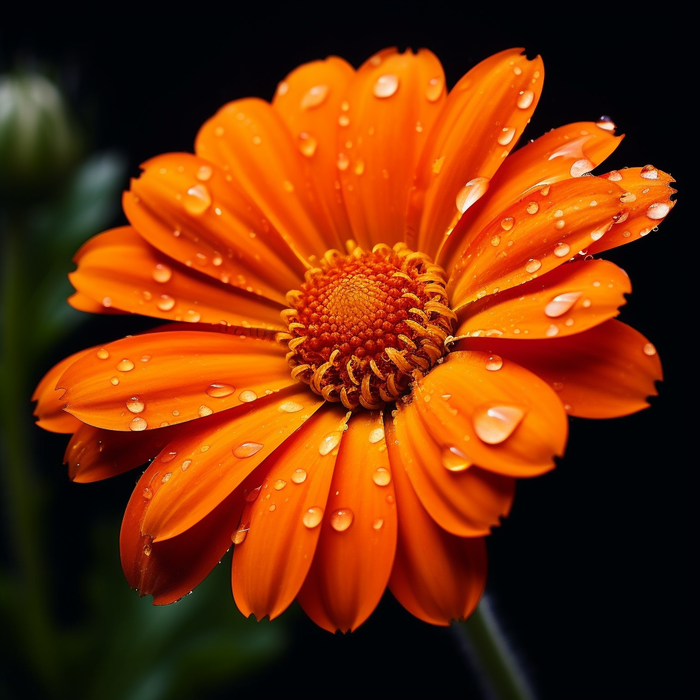 橘色雏菊细节特写摄影图