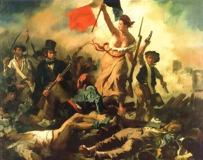 世界名画德拉克罗瓦-自由引导人民高清油画图片