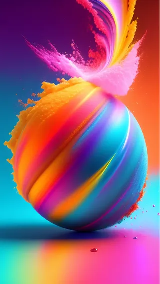 七彩彩烟球迸发的色彩高清背景