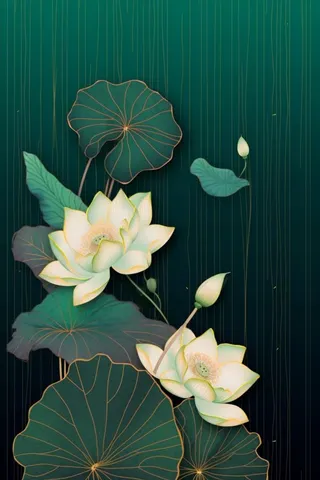 绿色简约清新莲花节气背景