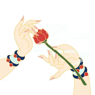 禅意佛手拈花指莲花佛珠敦煌文化线描稿国潮风元素设计模板素材