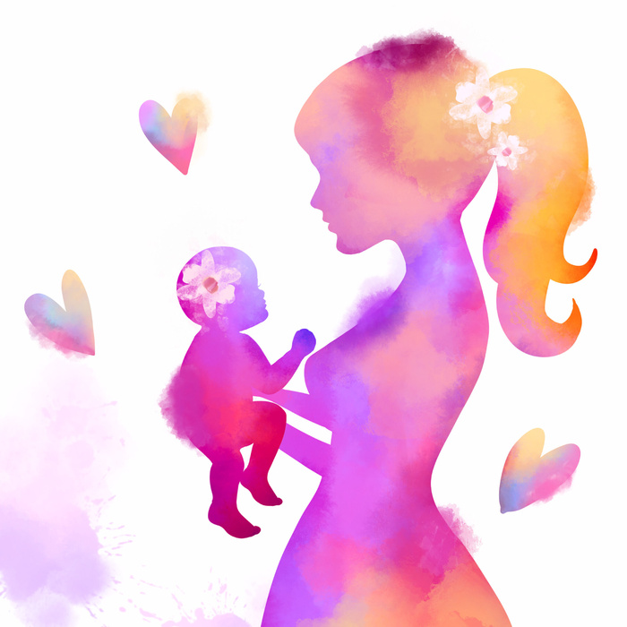 水彩粉色母亲节素材