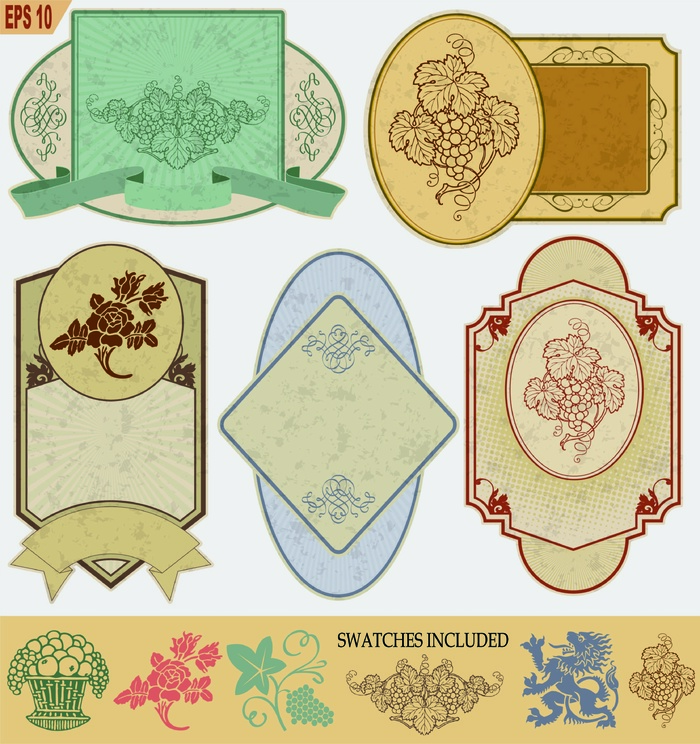 免抠古典label图形