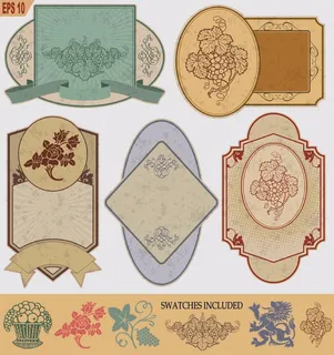 免抠古典label图形