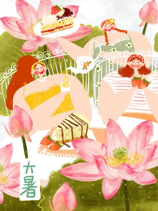 大暑海报节气素材