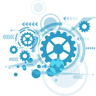 蓝色齿轮线条圆点科技kv主视觉