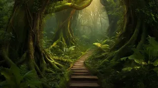 热带雨林森林树木摄影图