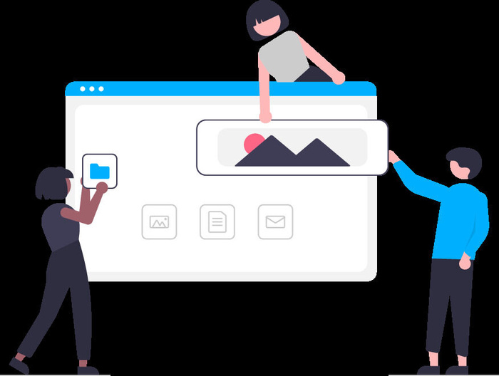 2.5d电脑界面插画小图标素材