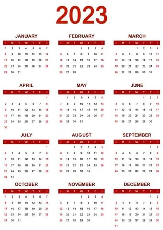 2023 年日历 PNG免抠
