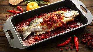 夏季畅销烤鱼美食摄影图