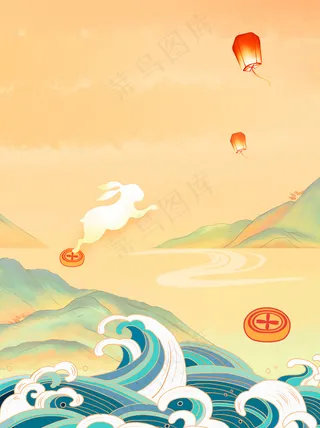 中秋节背景图案  