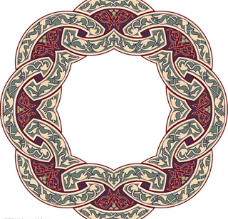 古典红色圆环装饰