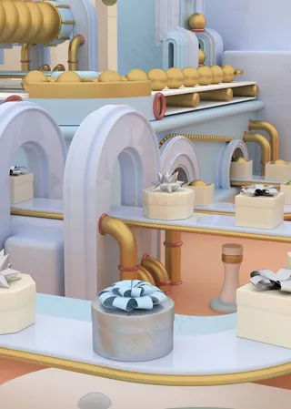 圣诞节3D建模礼品工厂
