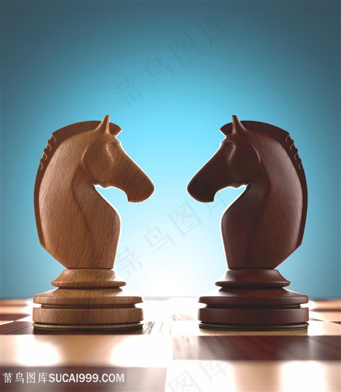 棋子与国际象棋博弈高清图片